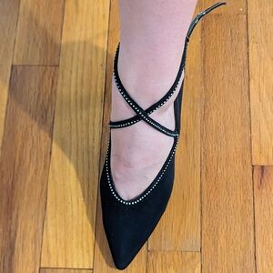 VTG Yves Saint Laurent 'Deborah'  Crystal Embellished Heels 8 Display Pair